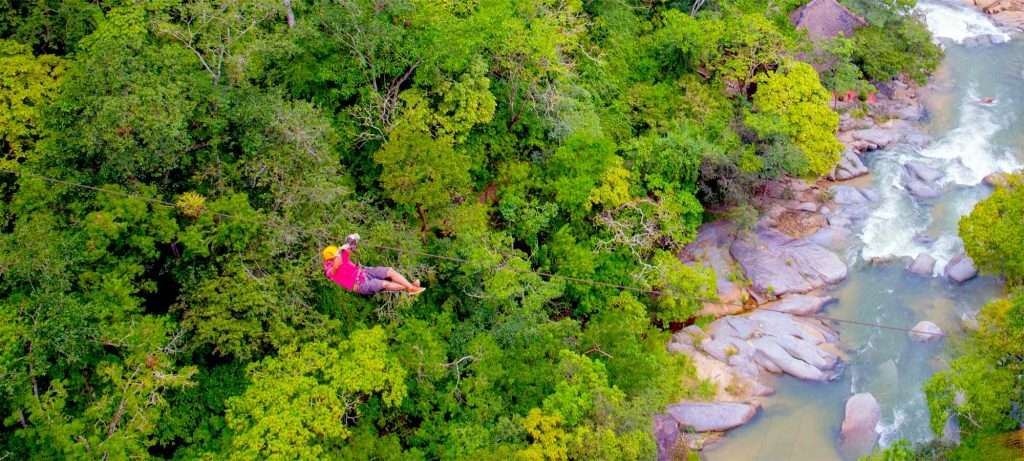 Zip Line across Puerto Vallarta river.