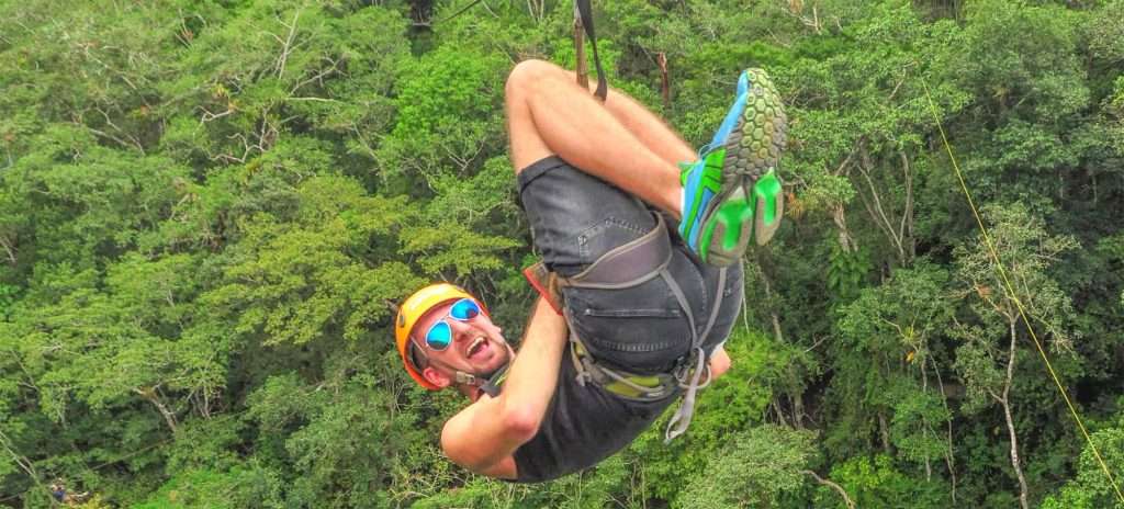 Upside down zip line in Vallarta, Mexico.