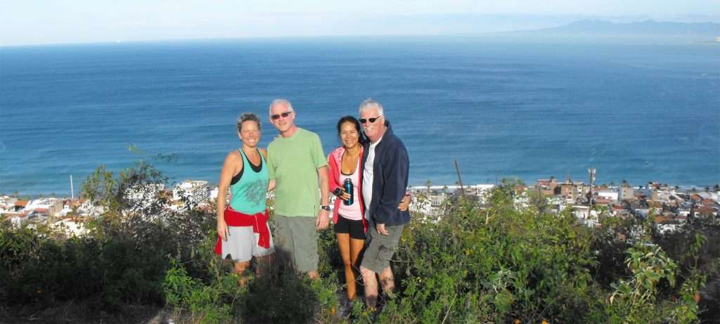 Group of hikers at the top of PV.