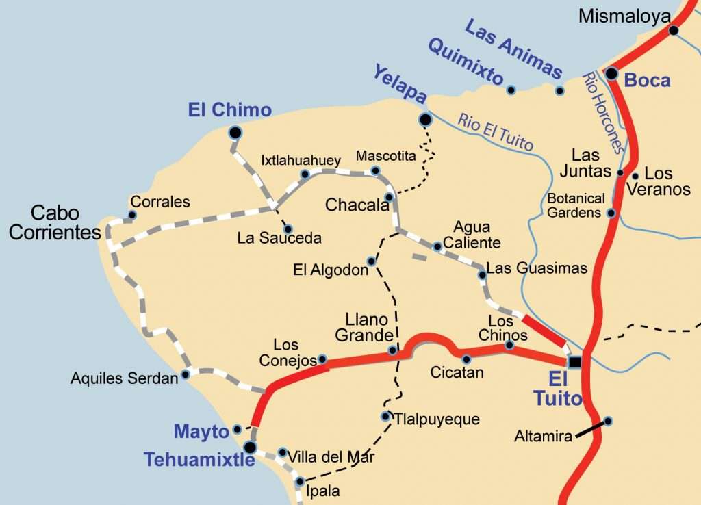 Cabo Corrientes Map.