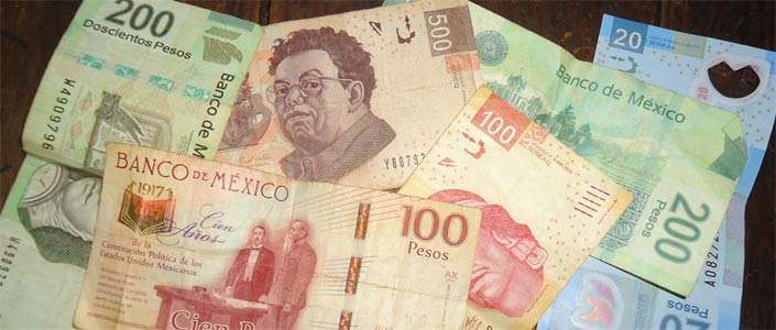 Mexican bank notes.
